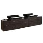 88.5-in. W Wall Mount Dawn Grey Vanity Set For 1 Hole Drilling Black Galaxy Top White Um Sink