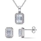 Womens 2-pack 1/8 Ct. T.w. Blue Aquamarine Sterling Silver Jewelry Set
