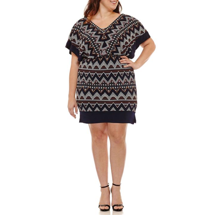 Melrose 3/4 Sleeve Blouson Dress-plus