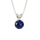 Lab-created Round Blue Sapphire 10k White Gold Pendant Necklace