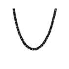 Mens Black Stainless Steel 24 Byzantine Chain Necklace