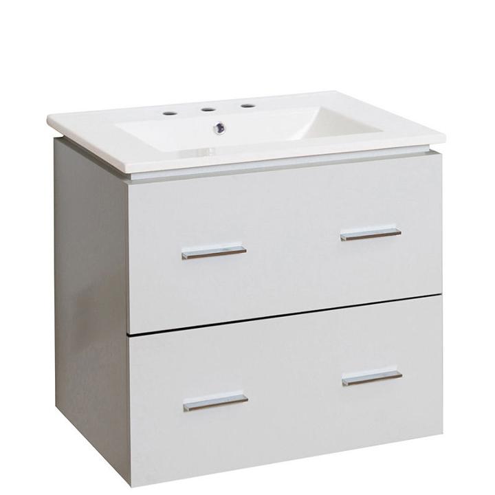 23.75-in. W Wall Mount White Vanity Set For 3h8-in. Drilling