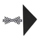 Glow In The Dark Striped Bow Tie And Pocket Square Set