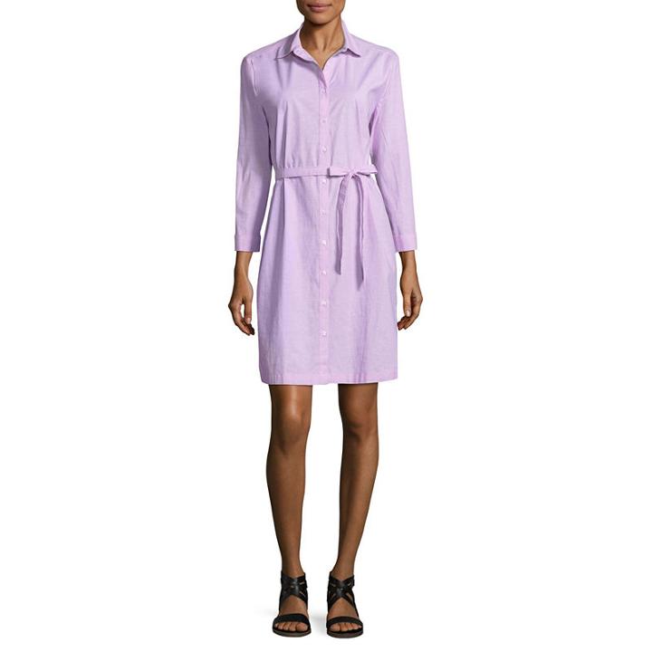 City Streets 3/4 Sleeve Shirt Dress