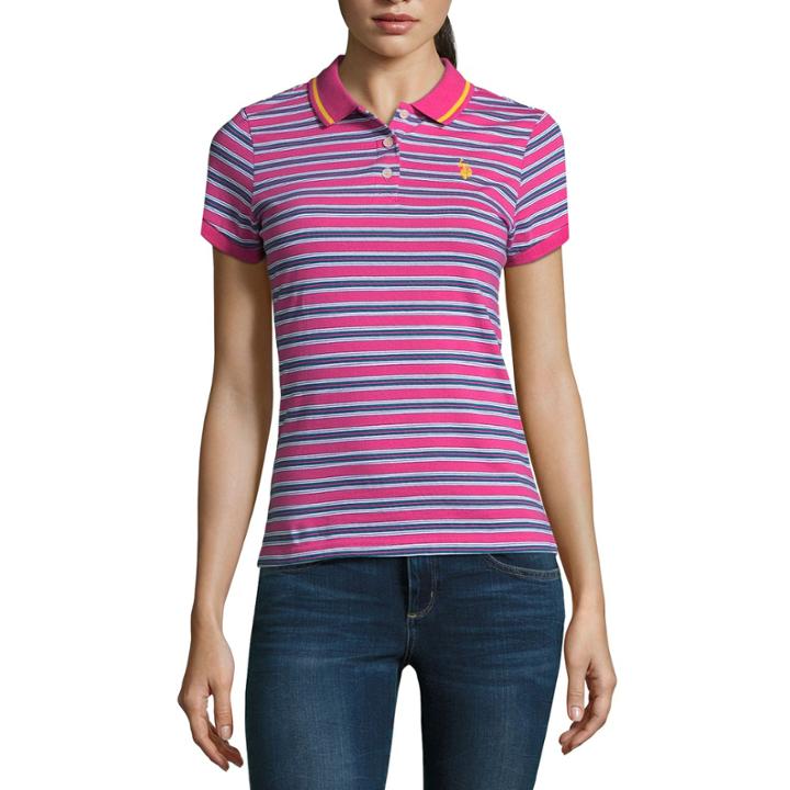 Us Polo Assn. Short Sleeve Stripe Polo Shirt - Juniors
