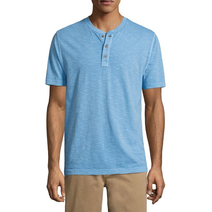 St. John's Bay Havana Short Sleeve Henley Shirt