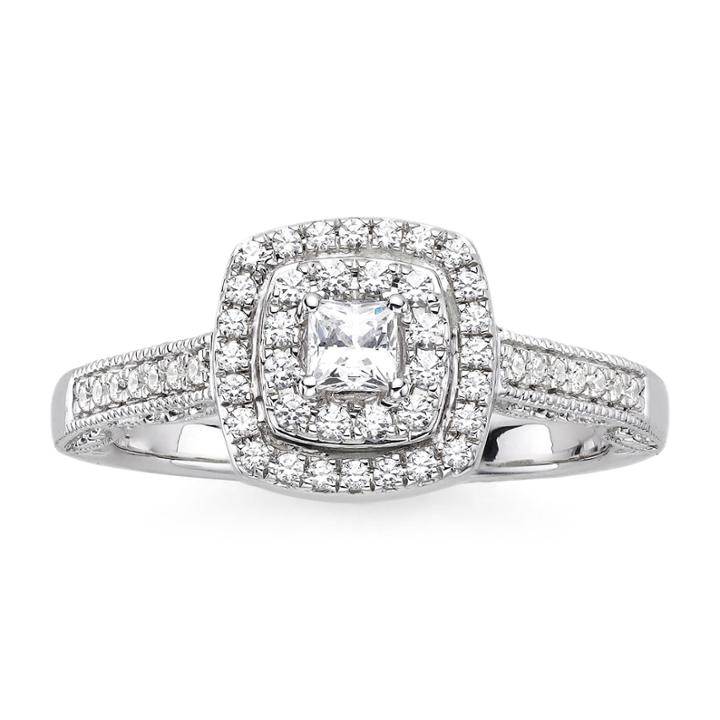 I Said Yes&trade; 3/8 Ct. T.w. Diamond & Lab-created Blue Sapphire Vintage-style Ring