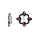Genuine Rhodolite Garnet & Black Sapphire Sterling Silver Earring Jackets
