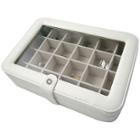 Ivory Faux-leather Clear-top Jewelry Box