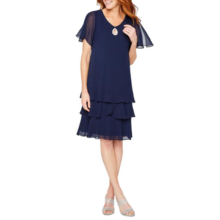 Onyx Nites Short Sleeve Party Dress