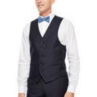 Izod Navy Plaid Vest - Classic Fit