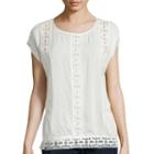 A.n.a Lace Trim Woven Top