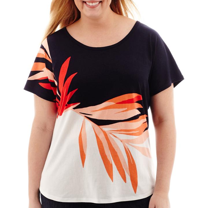 Liz Claiborne Short-sleeve Print Tee - Plus
