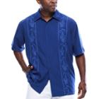 Havanera&trade; Embroidered Print Panel Short Sleeve Shirt
