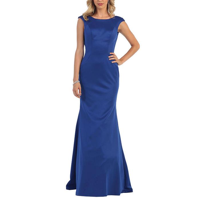 Simple Scoop Back Prom Dress