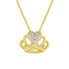 Diamond-accent 10k Yellow Gold Crown Necklace