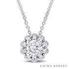 Laura Ashley Womens 1/2 Ct. T.w. Genuine White Diamond 10k Gold Pendant Necklace