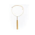 Arizona Gold-tone Snake Chain Tassel Necklace