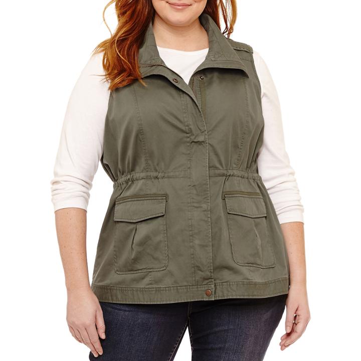 St. John's Bay Anorak Vest - Plus