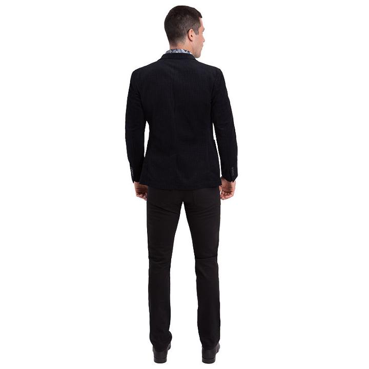 Nick Graham Black Houndstooth Woven Sport Coat Slim Fit