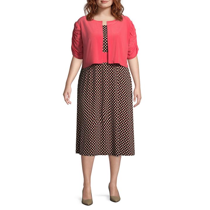 Danny & Nicole Short Sleeve Jacket Dress-plus