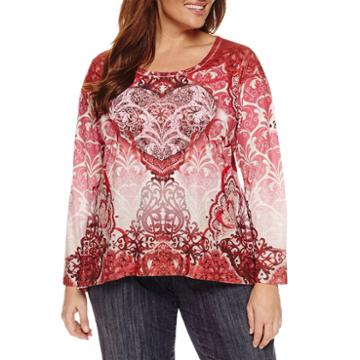 One World Apparel 3/4 Sleeve Scoop Neck T-shirt-plus