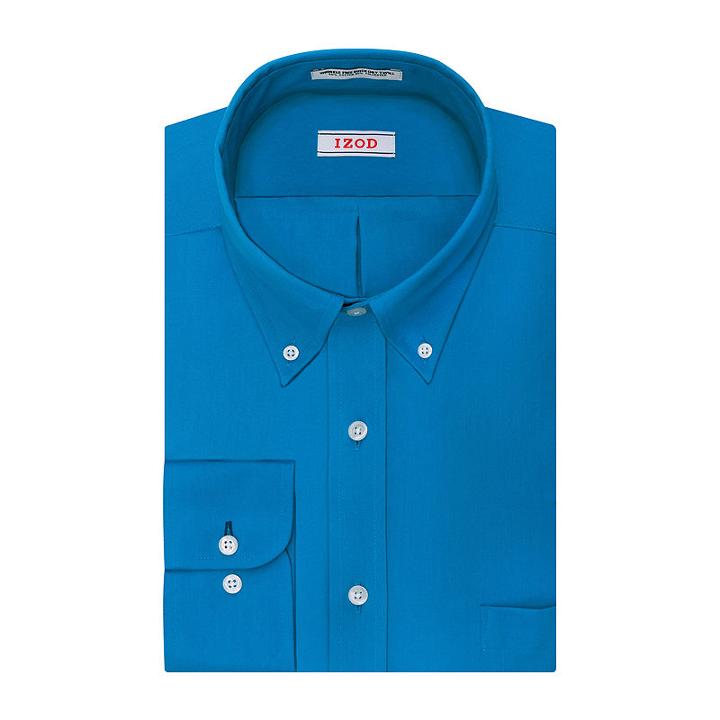 Izod Aqua Solid Dress Shirt - Big