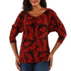24/7 Comfort Apparel Red & Black Tunic Top