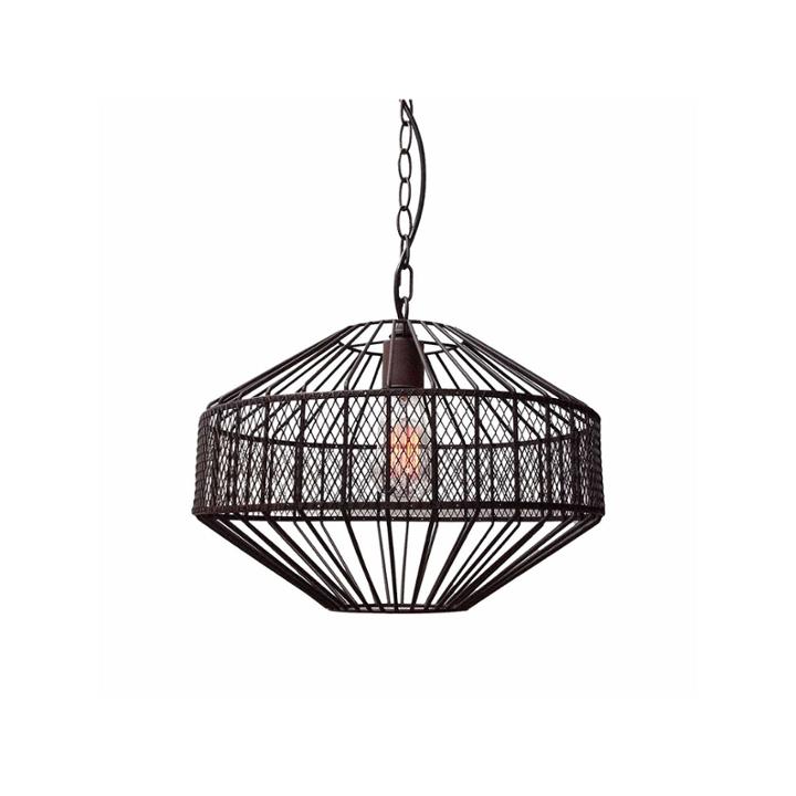 Warehouse Of Tiffany Irina 1-light Black Metal 16-inch Octagonal Edison Pendantwith Bulb