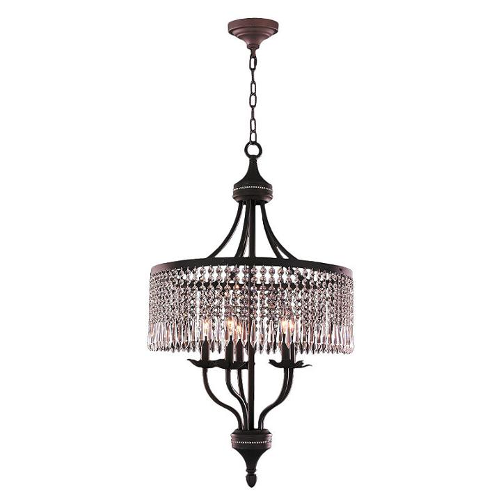 Enfield Collection 5 Light Flemish Brass And Clearcrystal Chandelier