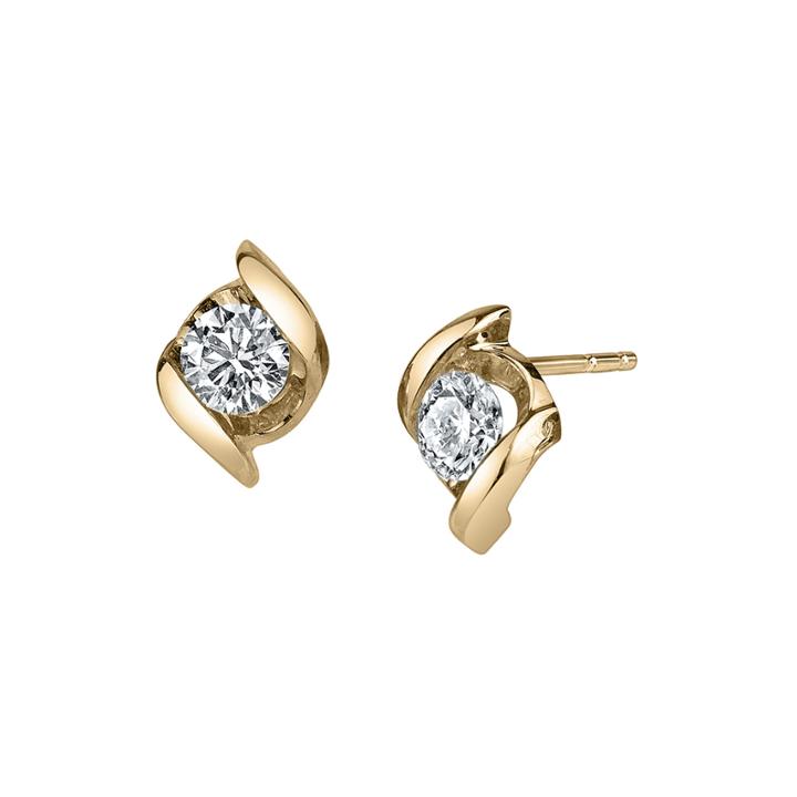 Sirena 1/3 Ct. T.w. Round Diamond 14k Yellow Gold Earrings