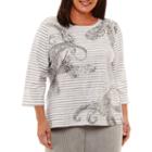 Alfred Dunner Eskimo Kiss Stripe Paisley T-shirt-plus