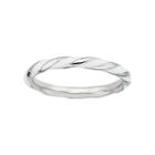 Personally Stackable Sterling Silver White Enamel Twist Ring