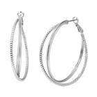Boutique + Silver Textured Hoop Earring