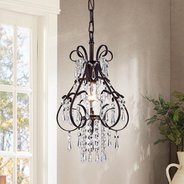 Kerime Antique Bronze Metal And Crystal 1-light Pendant