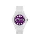 Womens Accutime White/purple Strap Watch