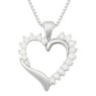 Ct. T.w. Diamond 10k White Gold Heart Pendant Necklace
