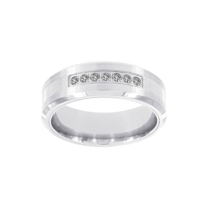 Lumastar Mens 1/6 Ct. T.w. Diamond Cobalt 8mm Wedding Band