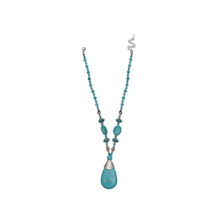 Mixit&trade; Reconstituted Turquoise Teardrop Necklace