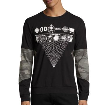 Urban Nation Long-sleeve Camo-print Burnout Shirt