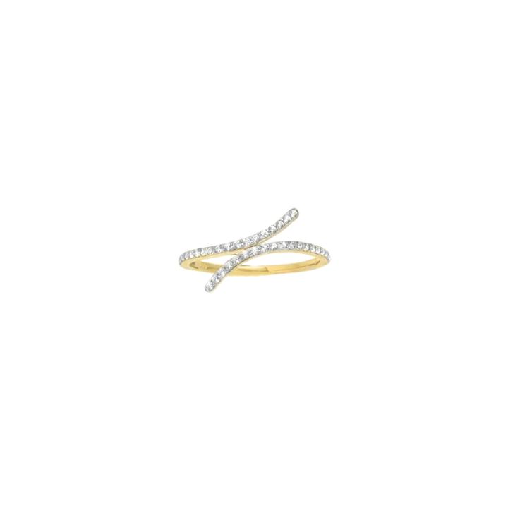 Womens 1/4 Ct. T.w. Genuine White Diamond 10k Gold Bypass Ring