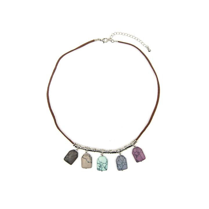 Arizona Suede Cord Drop Bead Necklace