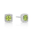 Genuine Green Peridot Sterling Silver 8mm Stud Earrings