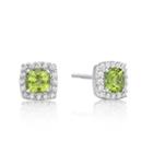 Genuine Green Peridot Sterling Silver 8mm Stud Earrings