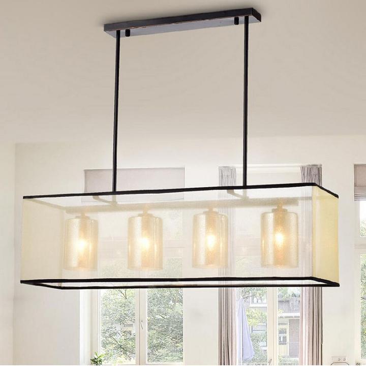 Hokol Bronze And Fabric 4-light Island Pendant