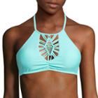 Arizona Macrame High-neck Halter Swim Top - Juniors