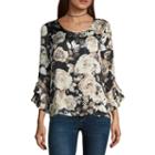 By & By 3/4 Sleeve Satin Dress Shirt Juniors