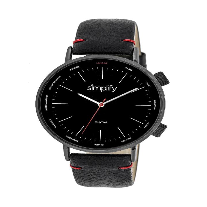 Simplify Unisex Black Strap Watch-sim3306