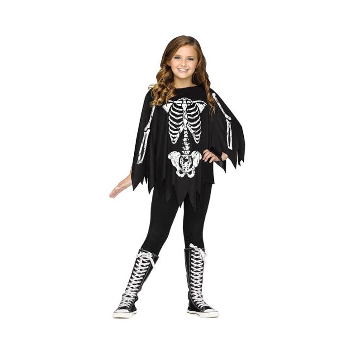 Skeleton Child Poncho Costume