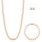 Womens 3-pc. Pink Sterling Silver Jewelry Set